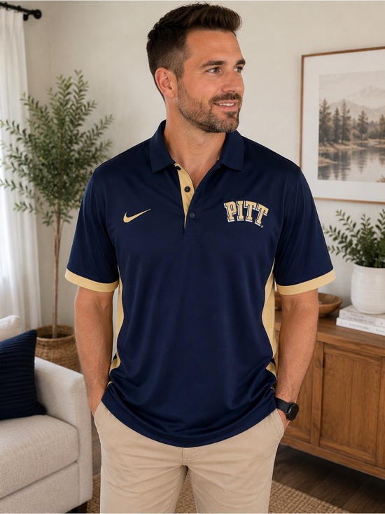 Nike Other - Nike Dri-FIT Pitt Panthers Navy Gold Polo Shirt XXL